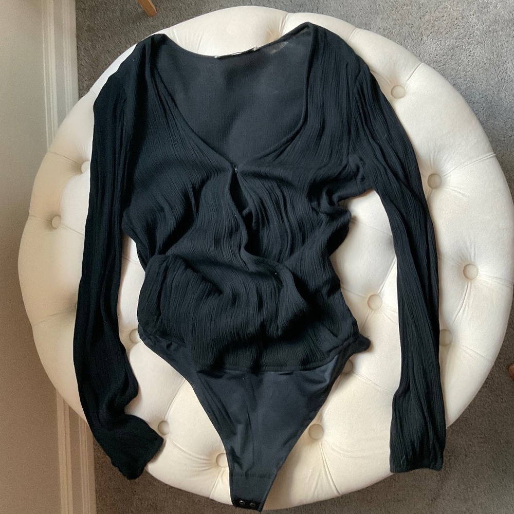 Long Sleeve Open Front Bodysuit